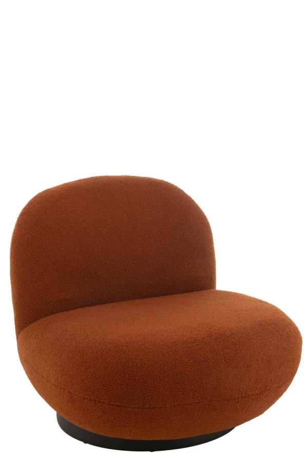 LOUNGE CHAIR SNOW POPLAR WOOD/FOAM ORANGE/BLACK