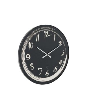 WALL CLOCK LED BLUE LIGHT GLASS BLACK