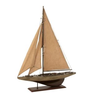SAILBOAT WOOD BROWN LARGE