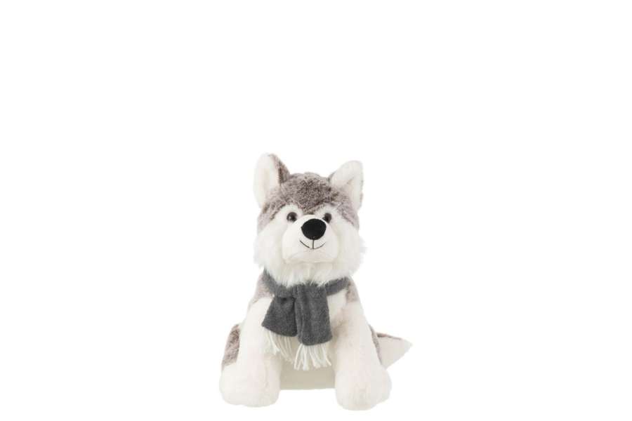HUSKY+SCARF PLUSH POLYESTER GREY SMALL