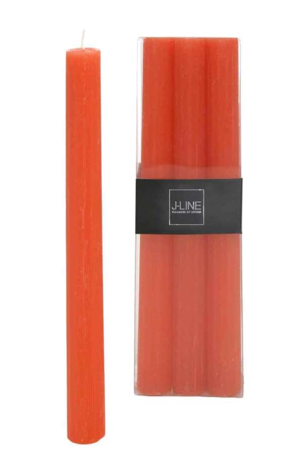 BOX 6 TABLE CANDLE ORANGE -9H