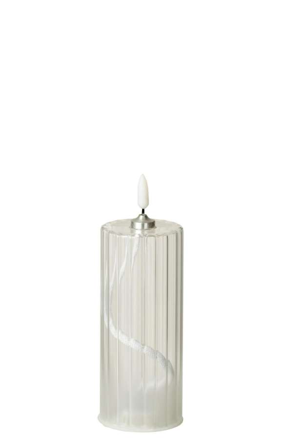 LED CANDLE STRIPES GLASS TRANSPARENT MEDIUM