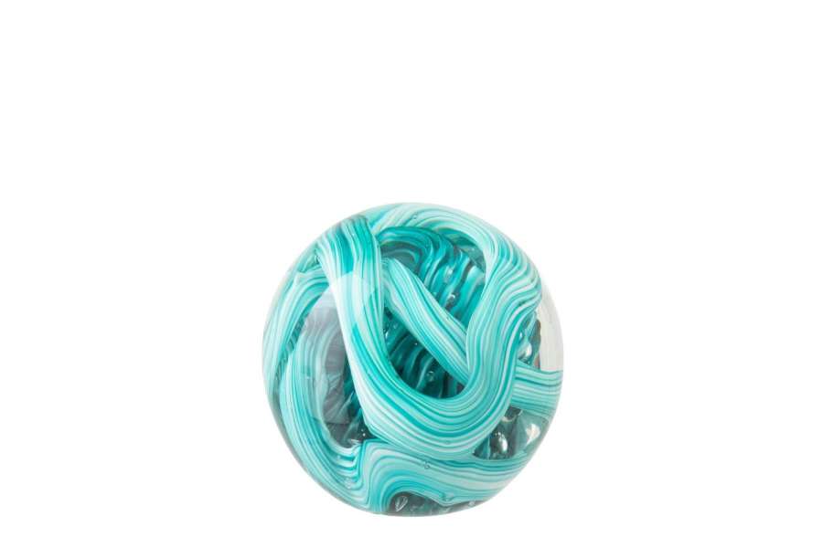 PAPERWEIGHT BALL GLASS TURQUOISE SMALL