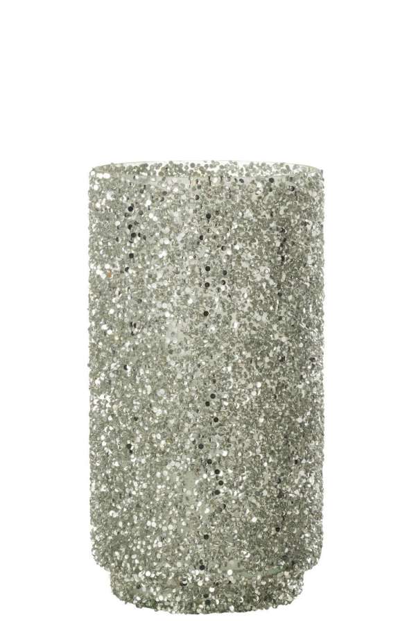 HURRICANE GLITTER GLASS SILVER LARGE
