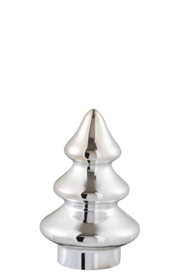 CHRISTMAS TREE DECO GLASS SILVER SMALL