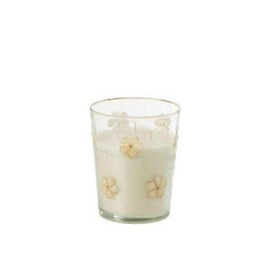 SCENTED CANDLE FLOWER GLASS TRANSPARENT MEDIUM-55HOURS