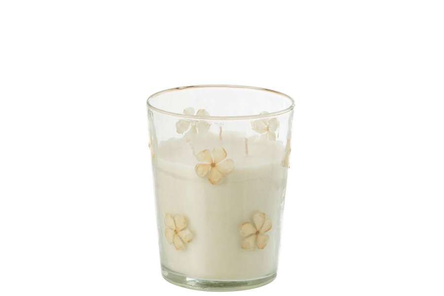 SCENTED CANDLE FLOWER GLASS TRANSPARENT MEDIUM-55HOURS