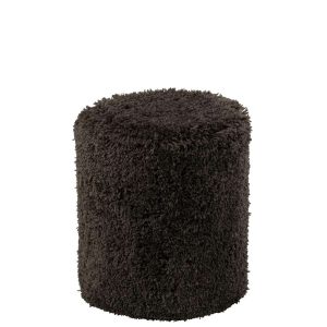 POUFFE FLUFFY POLYESTER DARK GREY
