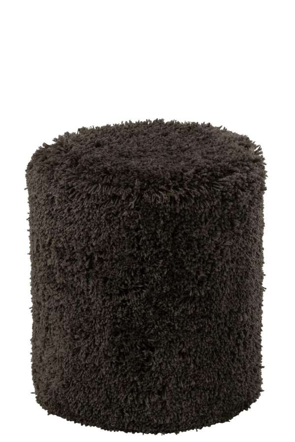 POUFFE FLUFFY POLYESTER DARK GREY
