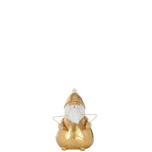 SANTA CLAUS LED STAR POLYRESIN GOLD COLORED SMALL