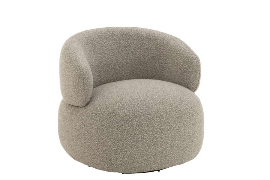 ARMCHAIR SWIVEL ROUND FOAM TAUPE