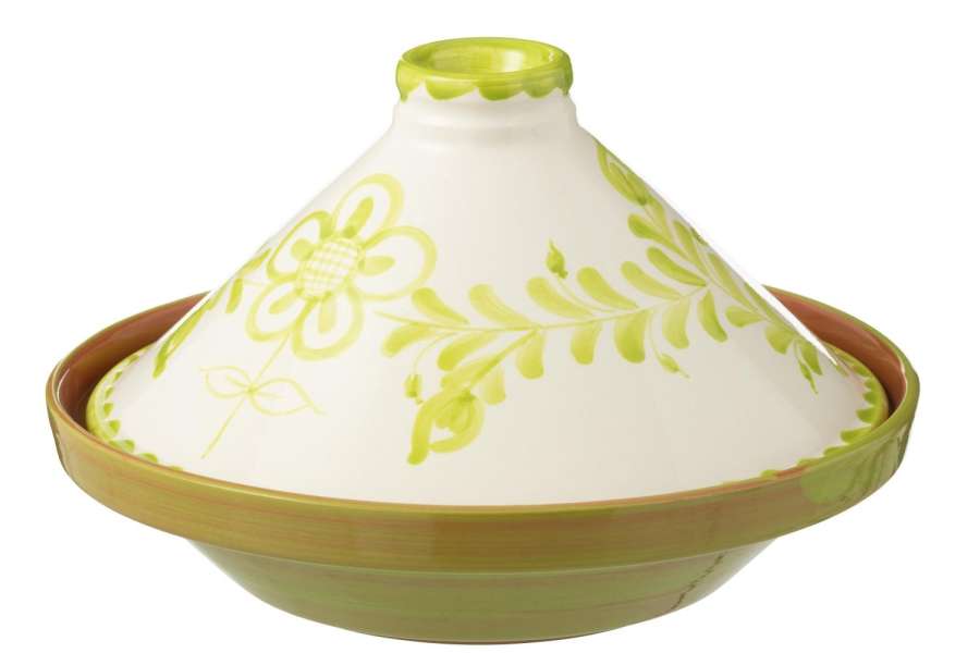 TAGINE GRANADA CERAMIC WHITE/GREEN