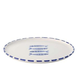 PLATE FISH CERAMIC DARK BLUE
