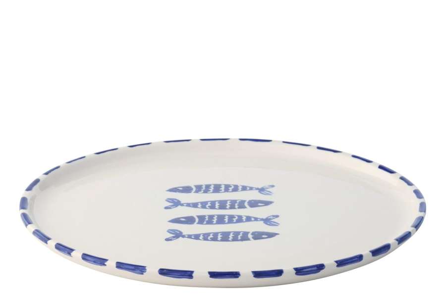 PLATE FISH CERAMIC DARK BLUE