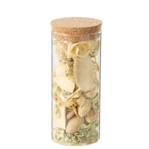 DRIED FLOWER+PINEWOOD CITRUS LEMON GRASS IN POT GLASS YELLOW
