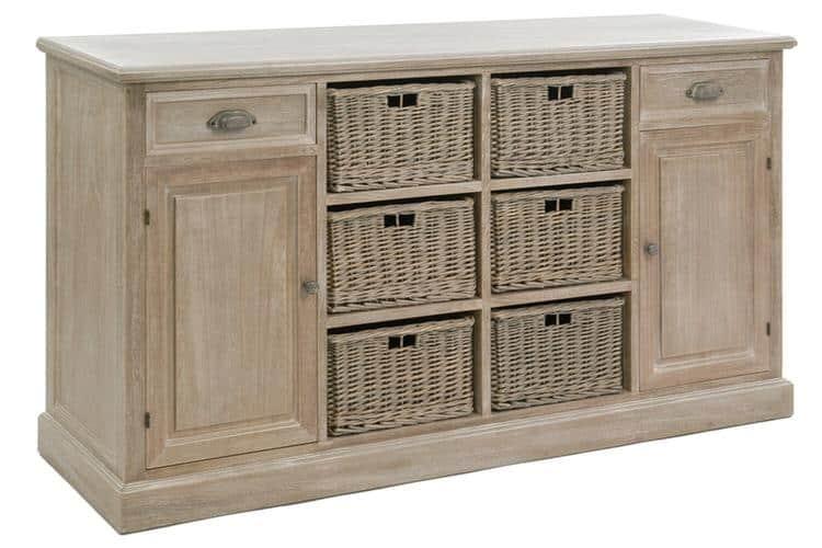 BUFFET 6 BASKET 2 DR 2 D WD GREY W