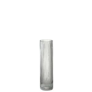 VASE CYLINDER LINES GLASS TRANSPARENT MEDIUM