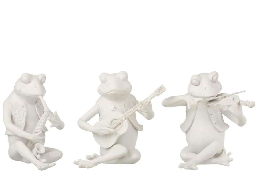 FROG MUSIC SITTING POLY WHITE LARGE ASSORTMENT OF 3