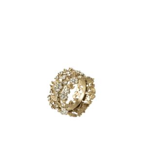 BOX 6 NAPKIN RING WIDE METAL GOLD