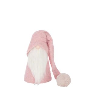 SANTA CLAUS WINTER POLYESTER LIGHT PINK/WHITE SMALL