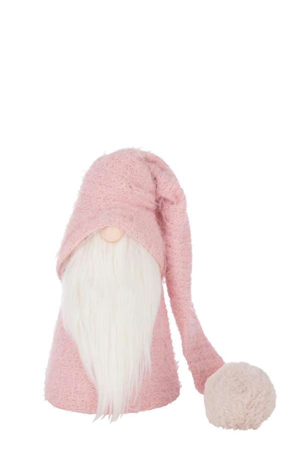 SANTA CLAUS WINTER POLYESTER LIGHT PINK/WHITE SMALL