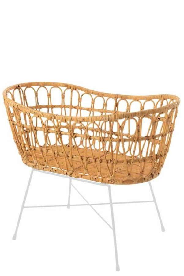 CRADLE+MATTRESS RATTAN/METAL NATURAL/WHITE