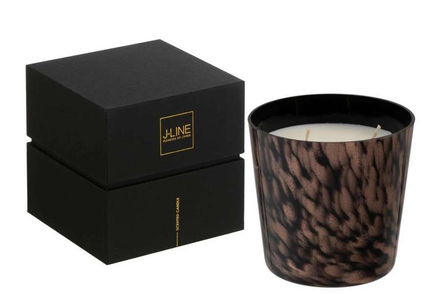 SCENTED CANDLE NOA SANDALWOOD BLACK/GOLD SMALL-50H