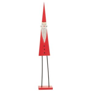 SANTA ON FOOT WOOD RED LARGE