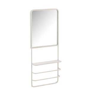 HANGING RACK WITH MIRROR METAL/GLASS WHITE
