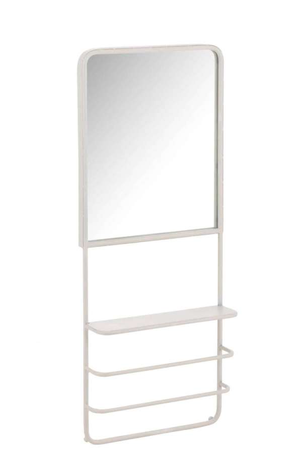 HANGING RACK WITH MIRROR METAL/GLASS WHITE