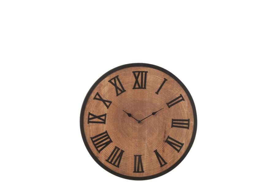 WALL CLOCK NUE MDF/IRON NATURAL SMALL
