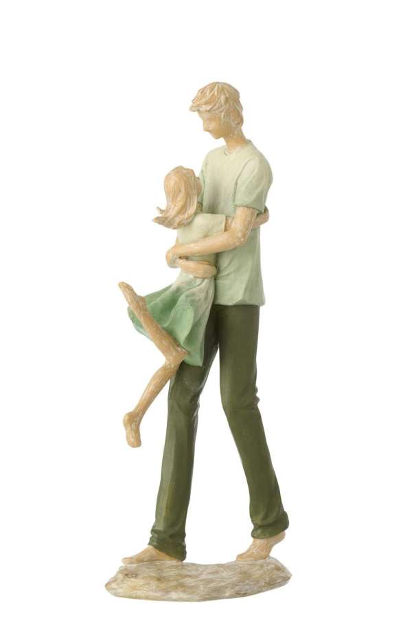 FATHER +  CHILD POLYRESIN GREEN/ECRU