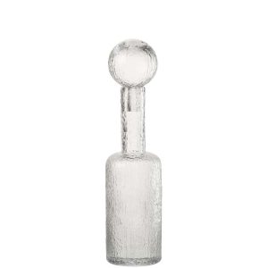 BOTTLE DECORATIVE RELIEF GLASS TRANSPARENT MEDIUM
