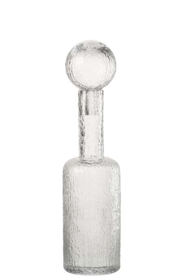 BOTTLE DECORATIVE RELIEF GLASS TRANSPARENT MEDIUM