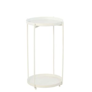 SIDE TABLE ROUND IRON WHITE SMALL