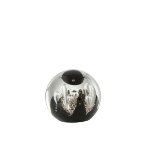 PAPERWEIGHT MAGIC GLASS GOLD/BLACK MEDIUM