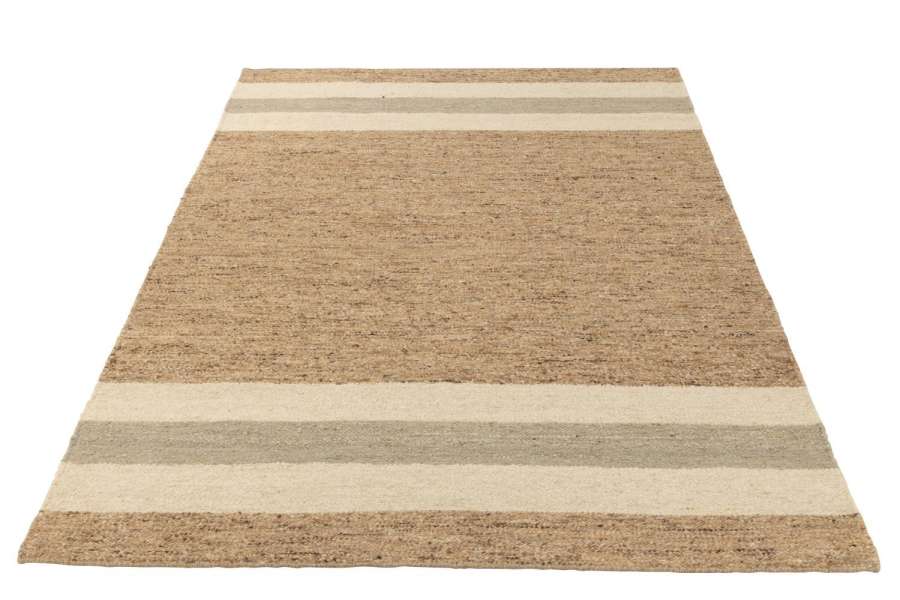 RUG MOTTLED+STRIPES WOOL MIX