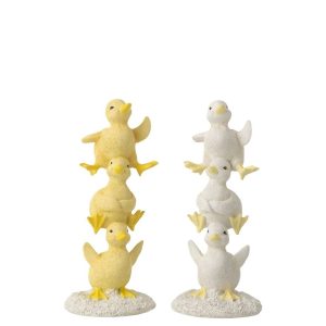 DUCK STACKED RESIN WHITE/YELLOW ASSORTMENT OF 2