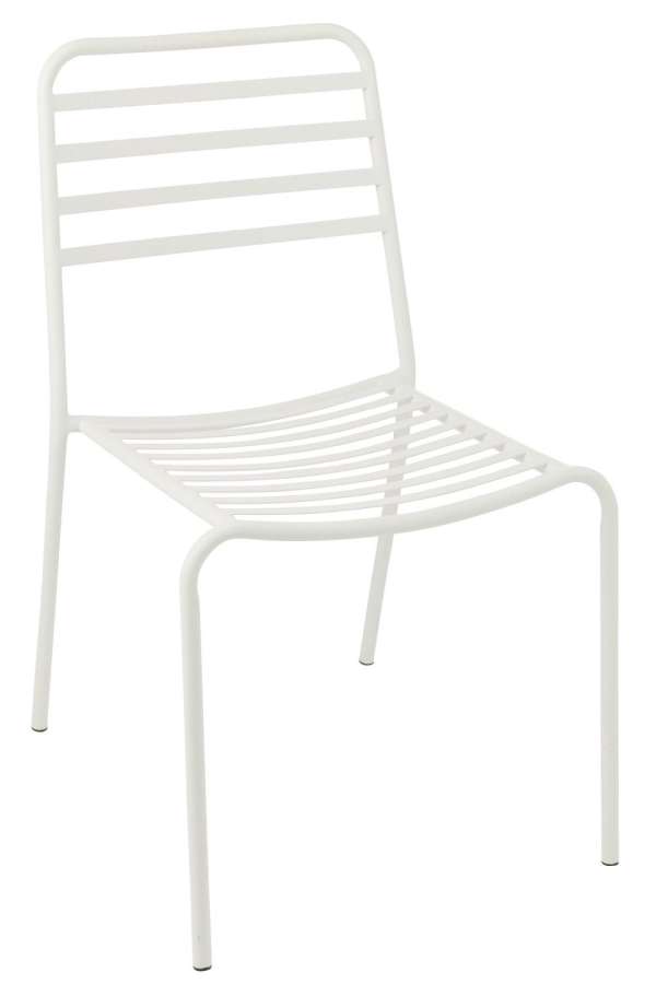 GARDEN CHAIR STRIPED METAL WHITE