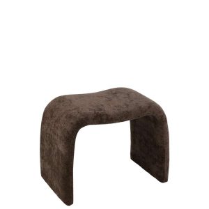 STOOL N SHAPE TEXTILE DARK BROWN