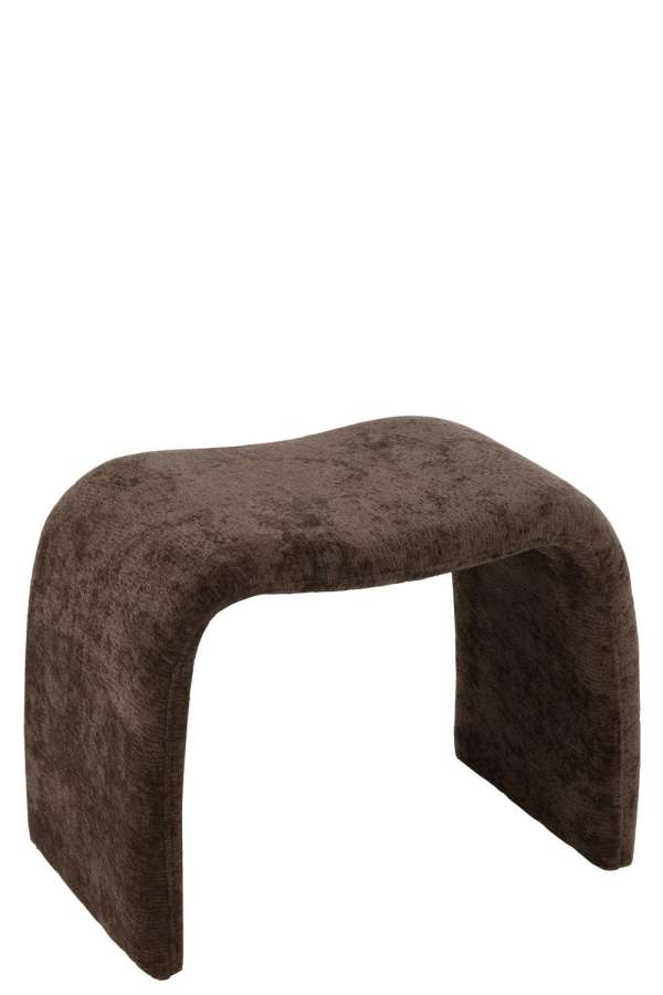 STOOL N SHAPE TEXTILE DARK BROWN