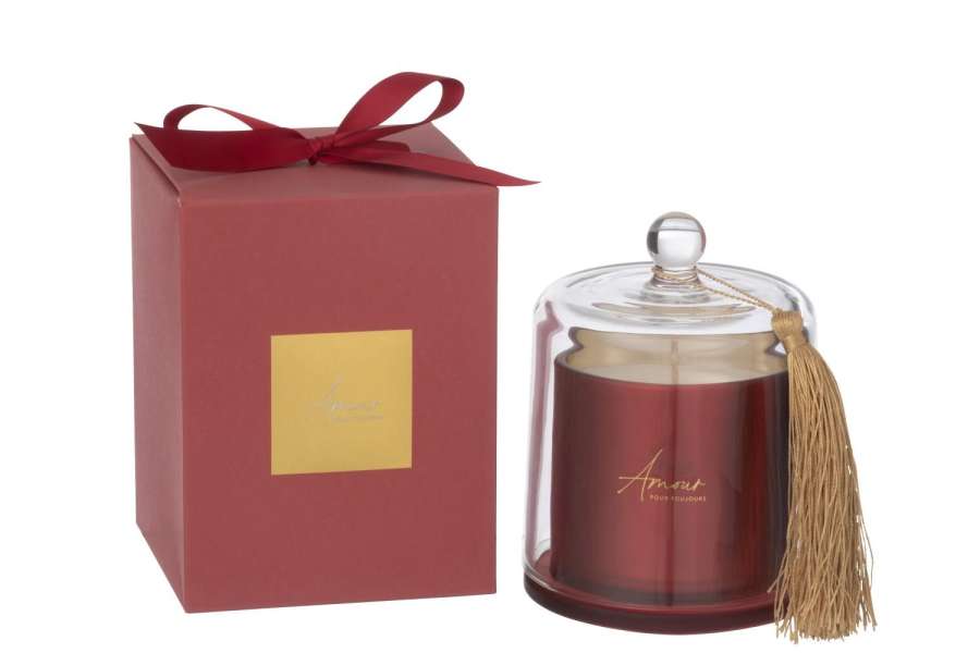 SCENTED CANDLE BELL AMOUR RED LARGE-45HOURS