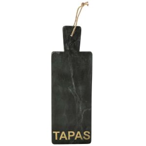 CHEESE BOARD RECTANGLE MARBLE BLACK/GOLD COLORED LARGE