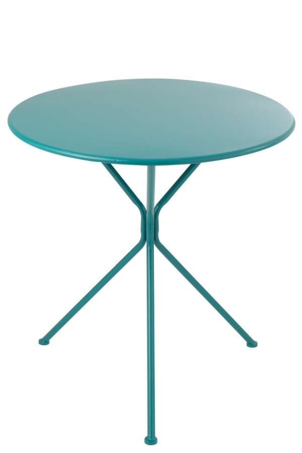 GARDEN TABLE TRIPOD ROUND METAL TURQUOISE LARGE