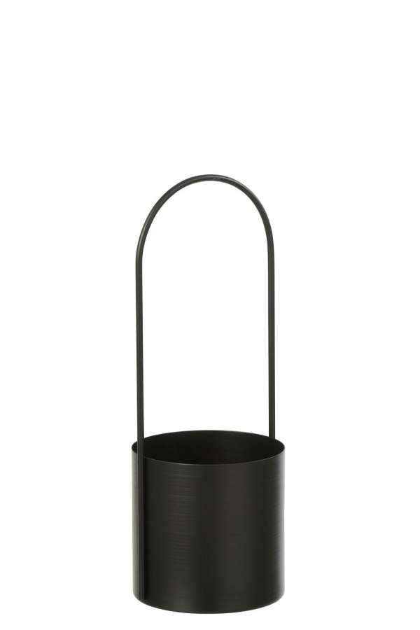 FLOWERPOT IRON BLACK MEDIUM