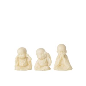 MONK SEE/HEAR/SPEAK POLYRESIN YELLOW ASSORTMENT OF 3