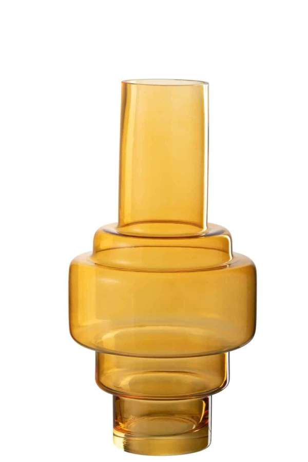 VASE RINO GLASS OCHRE LARGE