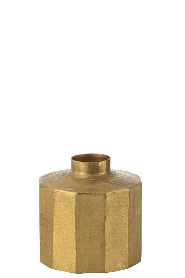 VASE SQUARE METAL GOLD SMALL