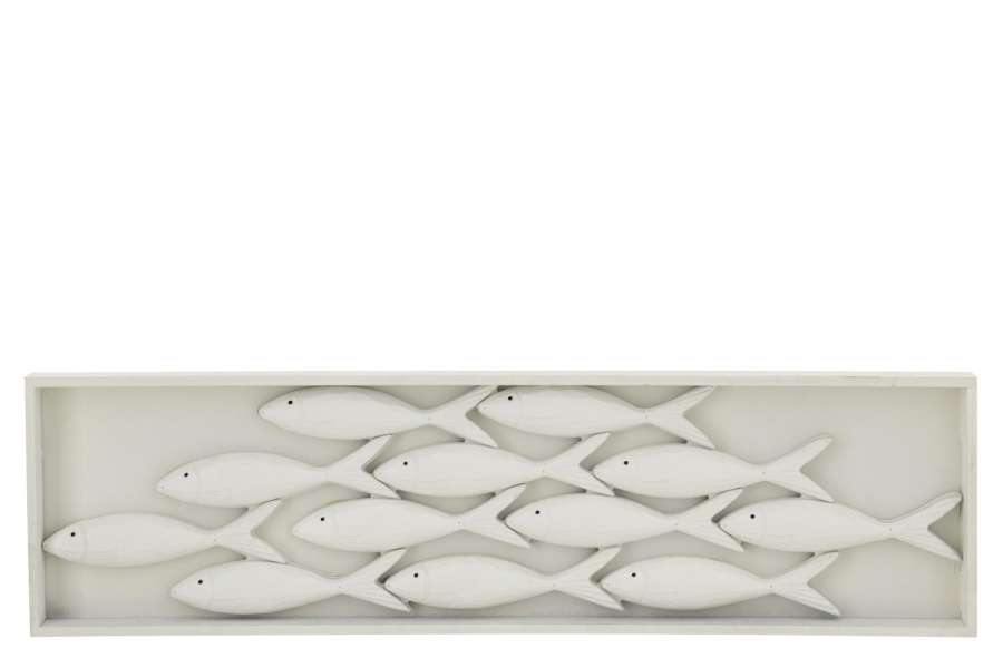 WALL OBJECT FISH MDF WHITE
