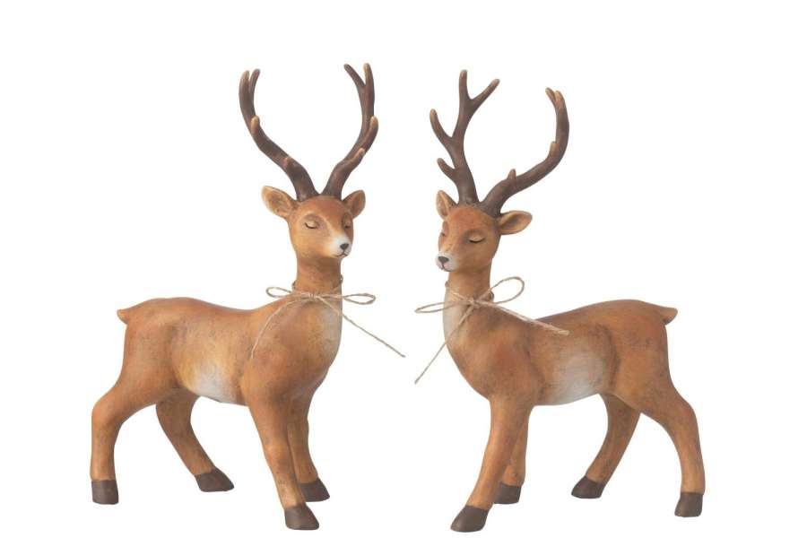 DEER JUTE KNOT PORCELAIN BROWN LARGE ASSORTMENT OF 2